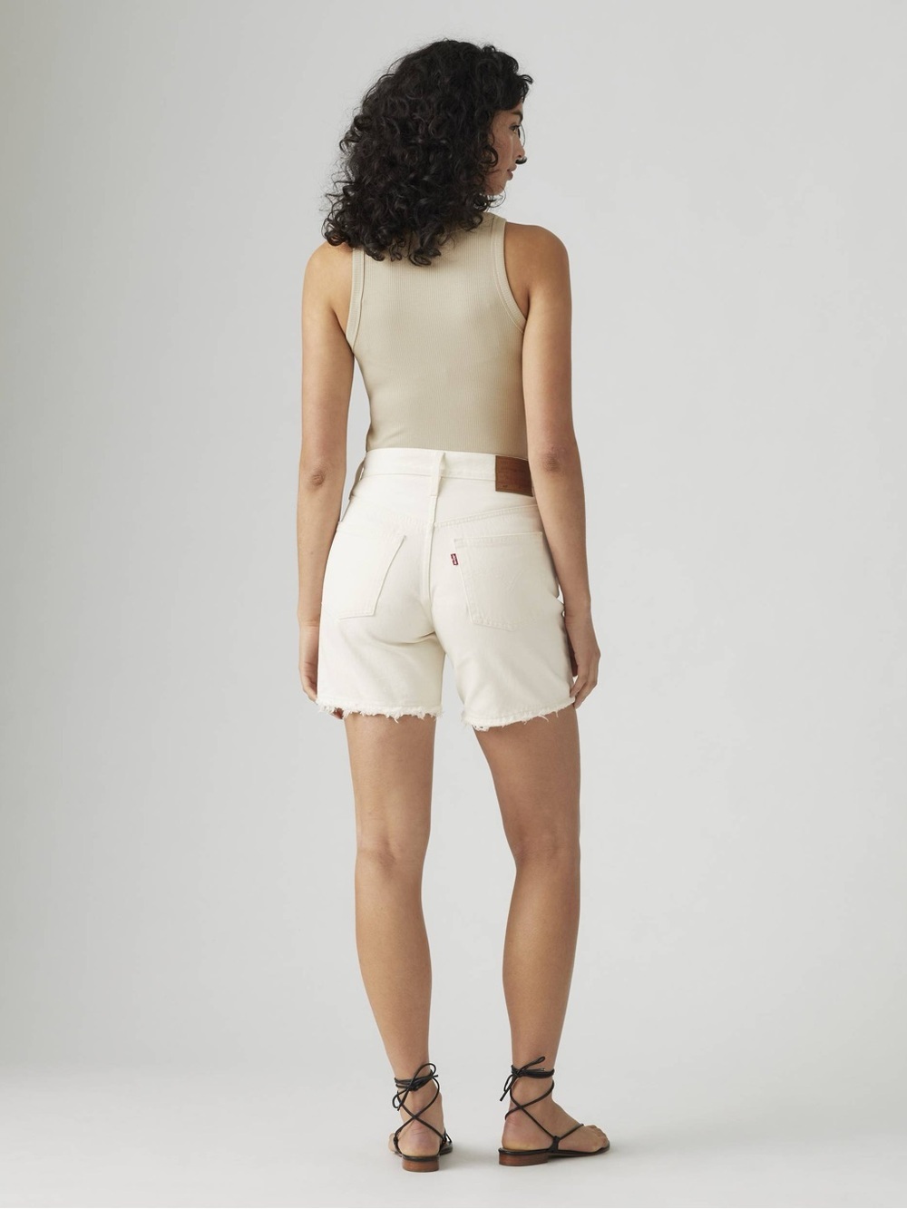 Levi's Women's White 501 Mid Thigh Shorts- Size 24 - Picture 2 of 10